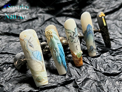 Blue-and-Green Feather Garment 青绿羽衣- Xian Yun - Genshin Impact